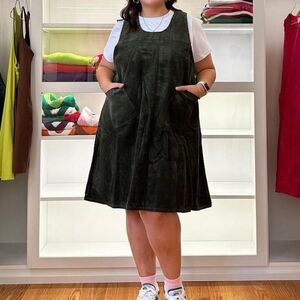 Shiny By Nature 4XL Green Corduroy Dress Smock